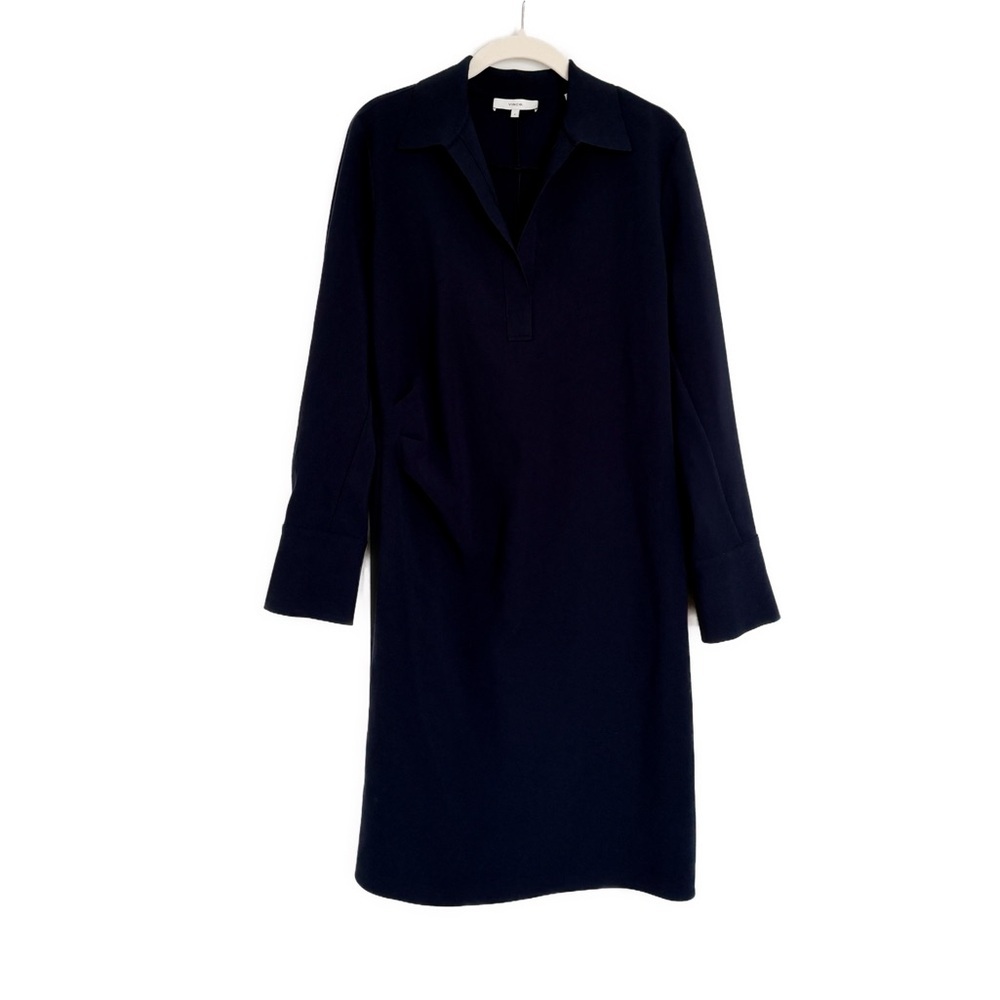 NEW Vince Rugby Knee Length Dress Coastal Navy Size 6 - Picture 6 of 7